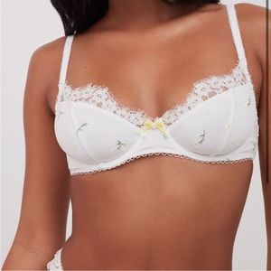 For Love and Lemons Lia Daisy Embroidered Bra